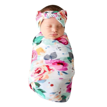 Newborn Swaddle Blanket - w/ Matching Bow